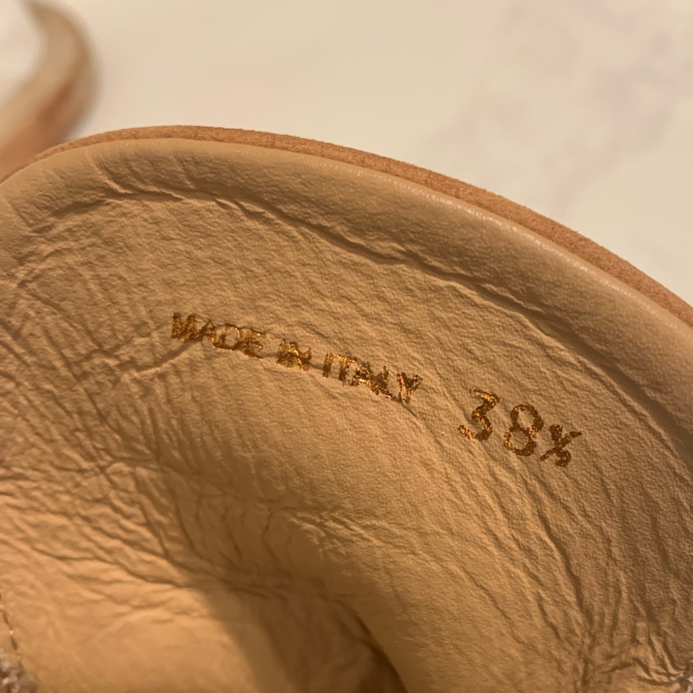 M Gemi womens shearling boots size 38 1/2 in tan - Picture 6 of 8